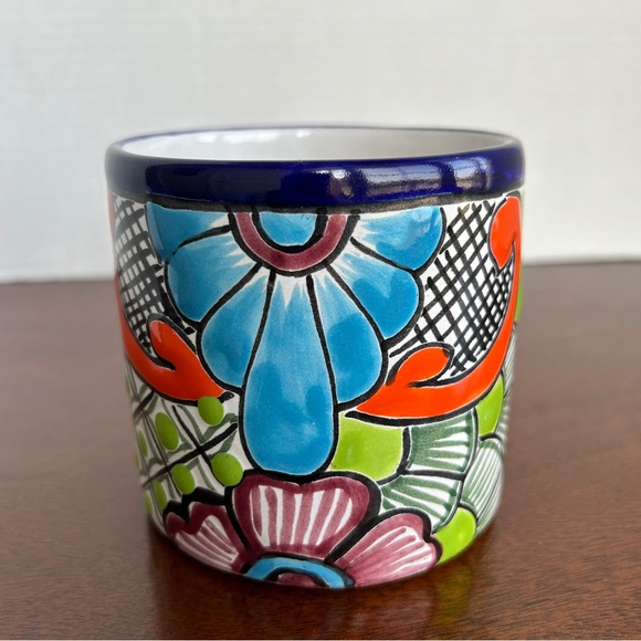 Multi--colour Hand Painted Ceramic Pottery Mug Cup Mexico - Picture 3 of 7